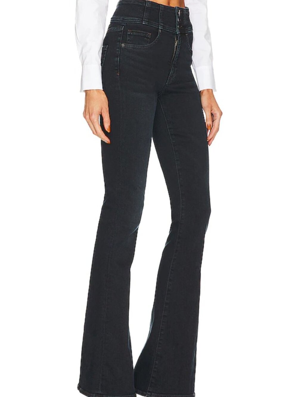 BRAND NEW - NEVER WORN Veronica Beard Beverly Corset Waist Jeans Dark Ink 25 NWT
